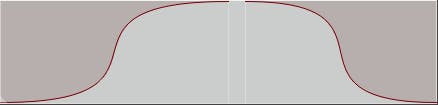 A graphical representation of an S-curve fade, showing a smooth and symmetrical fade shape with a gentle slope at the start and end and a steeper transition in the middle.